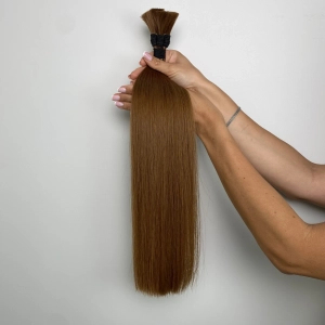 Włosy naturalne doczepiane Seria MAGIC Surowa kitka 60cm 25g - Kolor #6 Miedziany Brąz