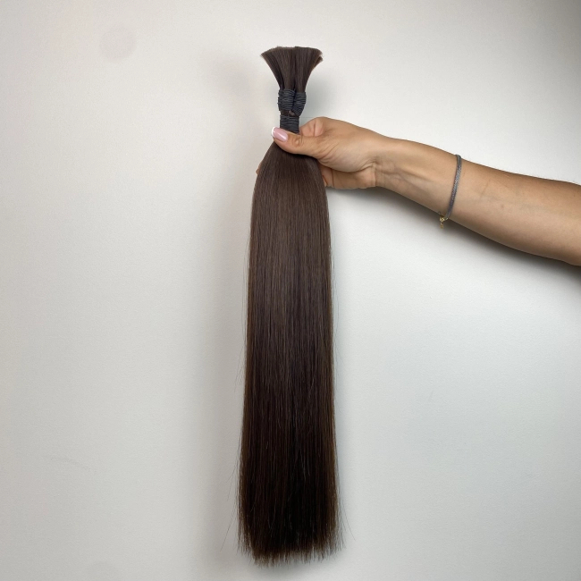 Włosy naturalne doczepiane Seria MAGIC Surowa kitka 60cm 25g - Kolor #2 Brąz