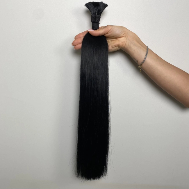 Włosy naturalne doczepiane Seria MAGIC Surowa kitka 50cm 25g - Kolor #1 Czarny