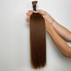 Włosy naturalne doczepiane Seria MAGIC Surowa kitka 50cm 25g - Kolor #4 Średni Brąz