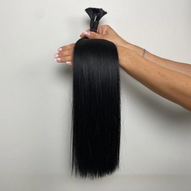 Włosy naturalne doczepiane Seria MAGIC Surowa kitka 50cm 25g - Kolor #1 Czarny