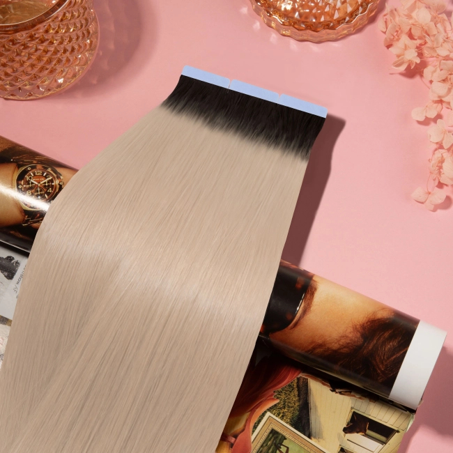 Włosy naturalne doczepiane Seria MAGIC Tape On Kanapki 60cm - Kolor Ombre #2/#18A