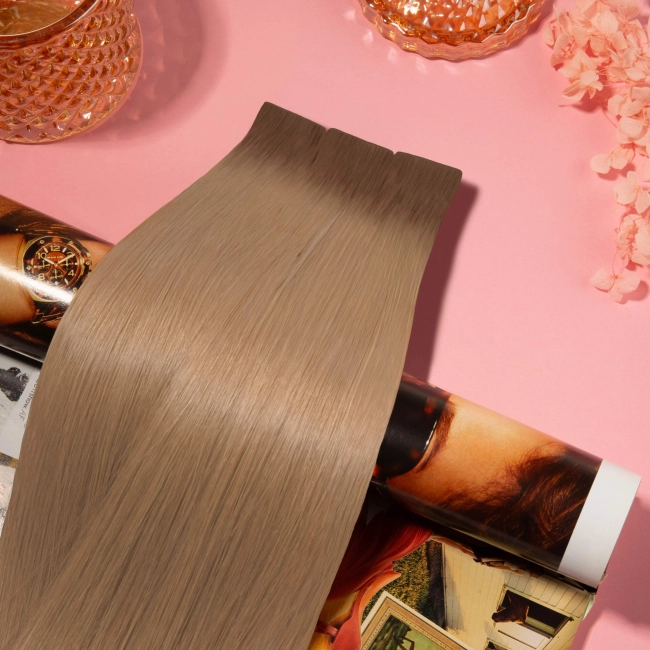 Włosy naturalne doczepiane Seria MAGIC Invisible Tape On 60cm - Kolor Ombre #7/#12