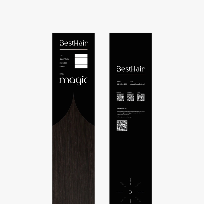 Włosy naturalne doczepiane Seria MAGIC Keratyna 50cm 0,8g 20szt - Kolor #1B