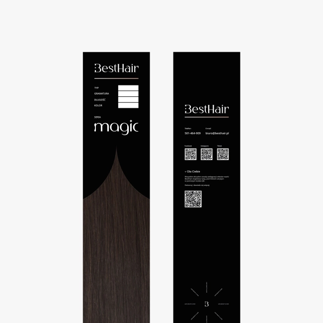 Włosy naturalne doczepiane Seria MAGIC Tape On Kanapki 60cm - Kolor #2