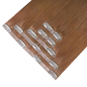 Włosy naturalne doczepiane Seria MAGIC Bezszwowe Ukryte Clip In 50cm 120 gram - Kolor #7A Czekolada