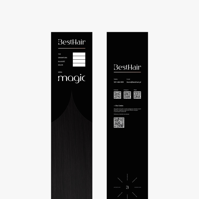 Włosy naturalne doczepiane Seria MAGIC Keratyna 50cm 0,8g 20szt - Kolor #1