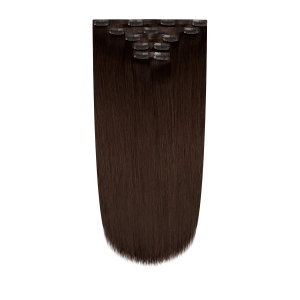 Włosy naturalne doczepiane Seria MAGIC Bezszwowe Ukryte Clip In 40cm 90 gram - Kolor #4 Średni Brąz