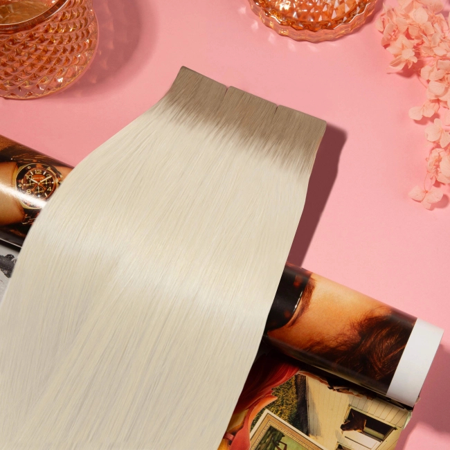 Włosy naturalne doczepiane Seria MAGIC Invisible Tape On 40cm - Kolor Ombre #12/#1001