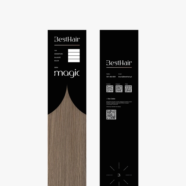 Włosy naturalne doczepiane Seria MAGIC Taśmy Bio Tape 40cm 70 gram - Kolor #10