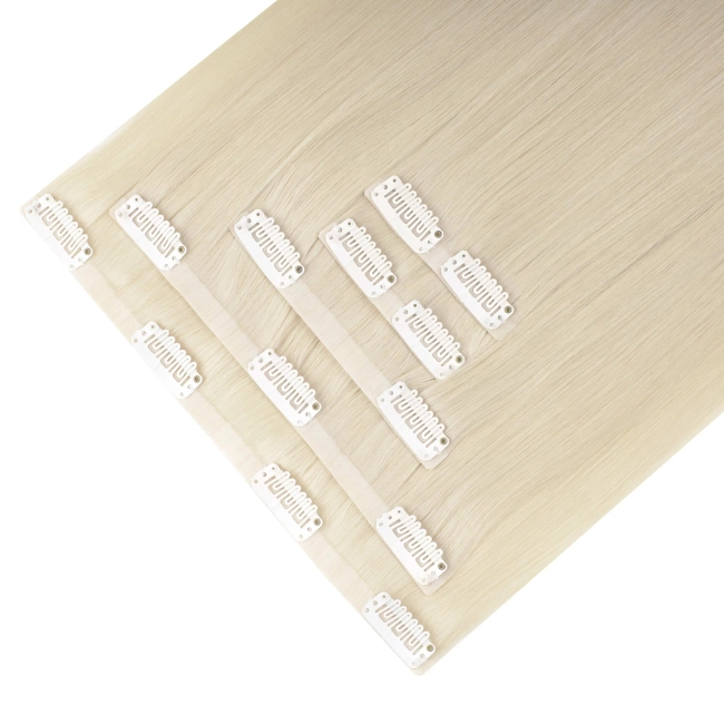 Włosy naturalne doczepiane Seria MAGIC Bezszwowe Ukryte Clip In 40cm 90 gram - Kolor #1001 Platynowy Blond
