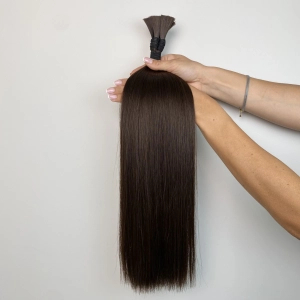 Włosy naturalne doczepiane Seria MAGIC Surowa kitka 50cm 25g - Kolor #2 Brąz