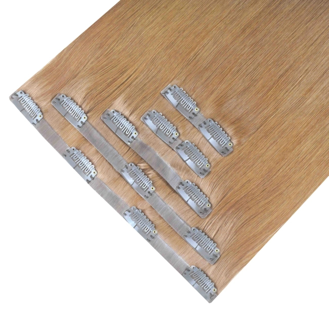 Włosy naturalne doczepiane Seria MAGIC Bezszwowe Ukryte Clip In 40cm 90 gram - Kolor #12 Chłodny Brąz