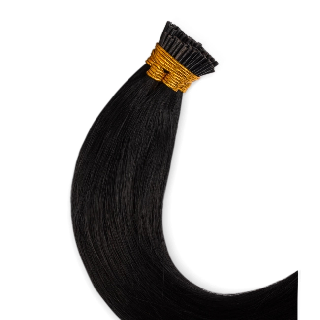 Włosy naturalne doczepiane na ringi 50cm 0,5g - kolor #1