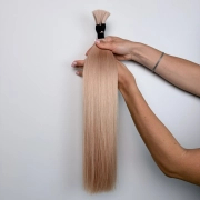 Włosy naturalne doczepiane Seria MAGIC Surowa kitka 50cm 25g - Kolor #18A Perłowy Blond