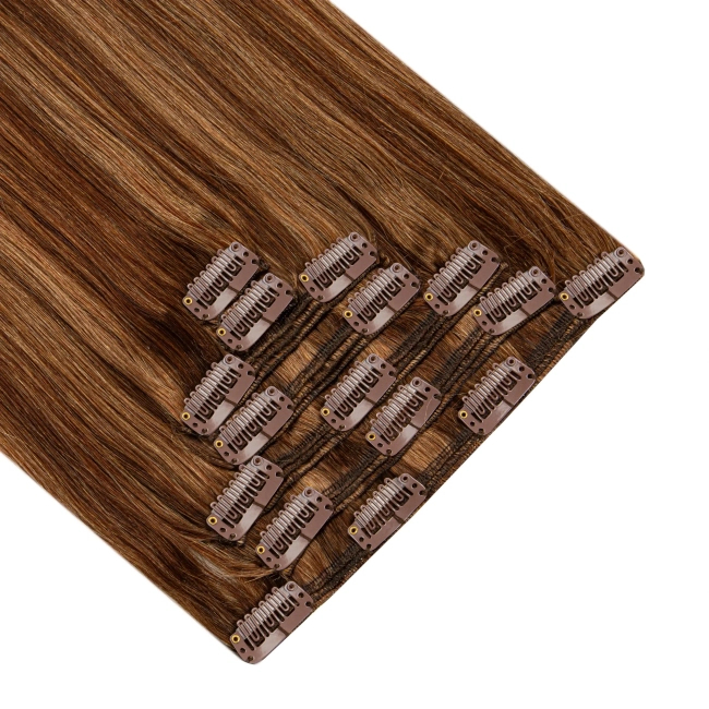 Włosy naturalne doczepiane Clip In 50cm 140 gram - kolor #4/12 Baleyage