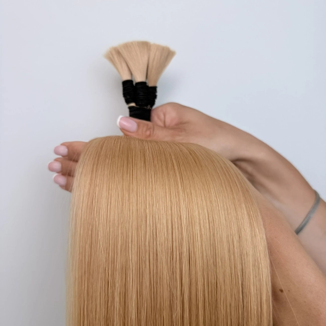 Włosy naturalne doczepiane Seria MAGIC Surowa kitka 50cm 25g - Kolor #24 Miodowy Blond