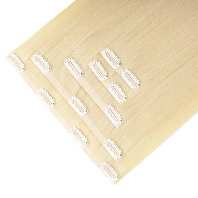 Włosy naturalne doczepiane Seria MAGIC Bezszwowe Ukryte Clip In 40cm 90 gram - Kolor #613 Jasny Blond