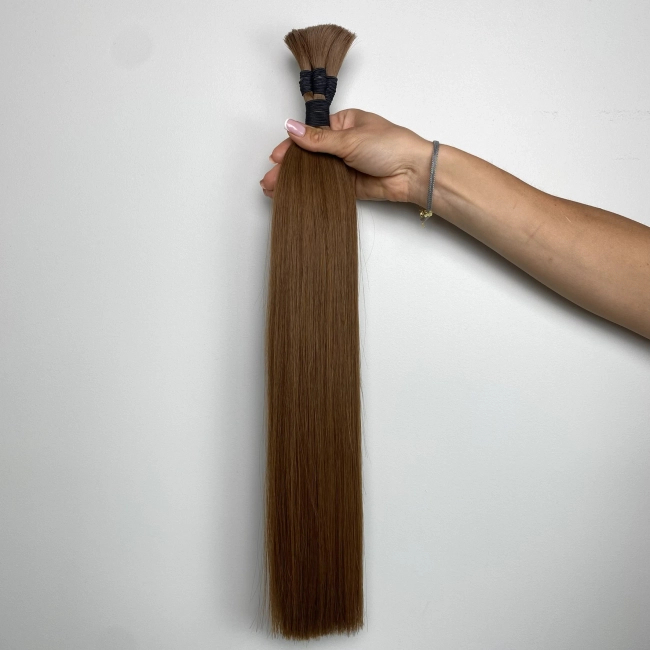 Włosy naturalne doczepiane Seria MAGIC Surowa kitka 50cm 25g - Kolor #7 Naturalny Brąz