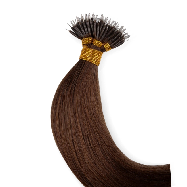 Włosy naturalne doczepiane na nano ringi 40cm 0,6g 20 sztuk  - kolor #4