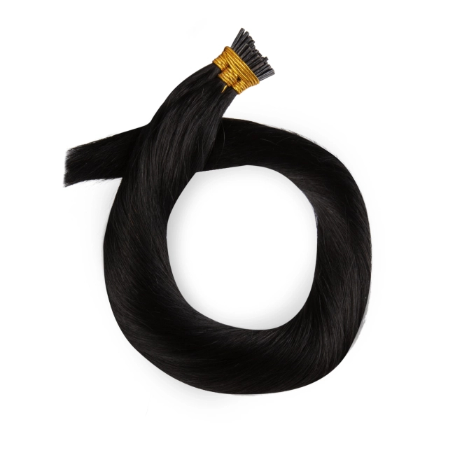 Włosy naturalne doczepiane na ringi 60cm 0,8g - kolor #1
