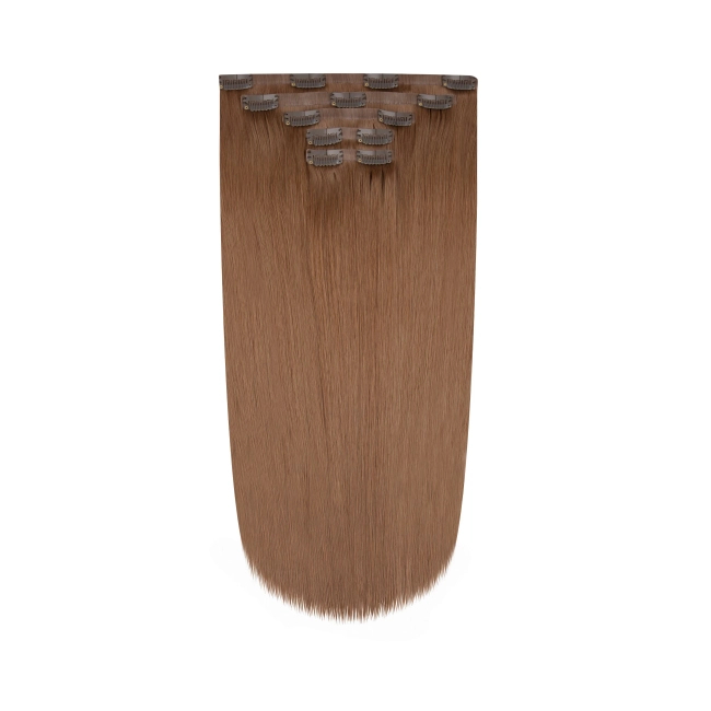 Włosy naturalne doczepiane Seria MAGIC Bezszwowe Ukryte Clip In 40cm 90 gram - Kolor #7A Czekolada