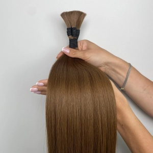Włosy naturalne doczepiane Seria MAGIC Surowa kitka 60cm 25g - Kolor #7 Naturalny Brąz