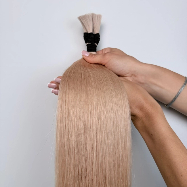 Włosy naturalne doczepiane Seria MAGIC Surowa kitka 50cm 25g - Kolor #18A Perłowy Blond