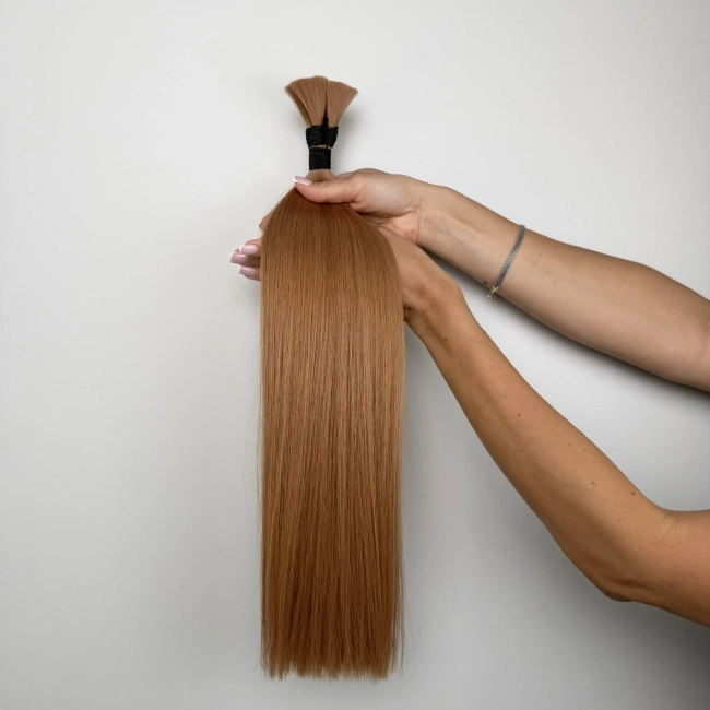Włosy naturalne doczepiane Seria MAGIC Surowa kitka 50cm 25g - Kolor #10 Jasny Brąz