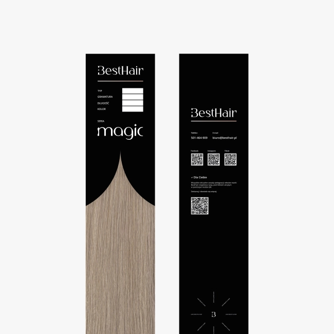 Włosy naturalne doczepiane Seria MAGIC Tape On Kanapki 60cm - Kolor #18