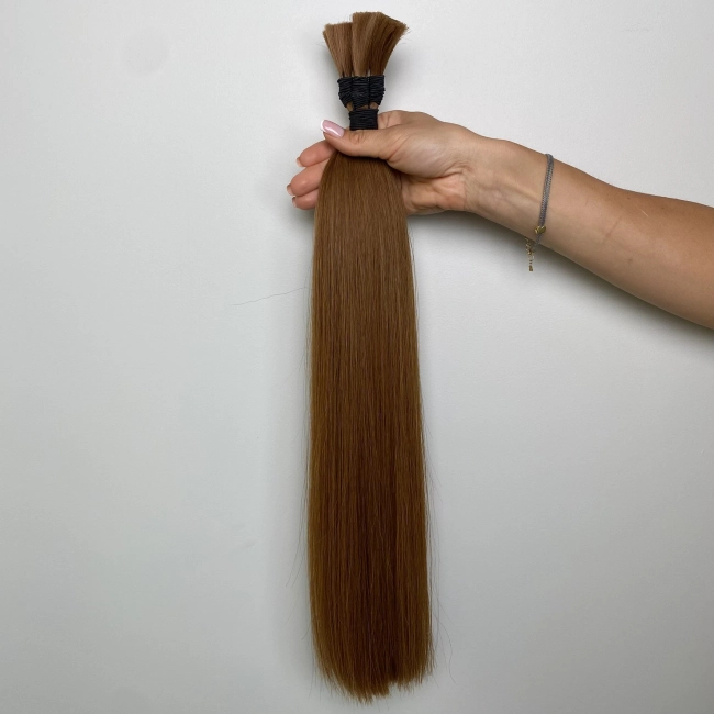 Włosy naturalne doczepiane Seria MAGIC Surowa kitka 50cm 25g - Kolor #6 Miedziany Brąz