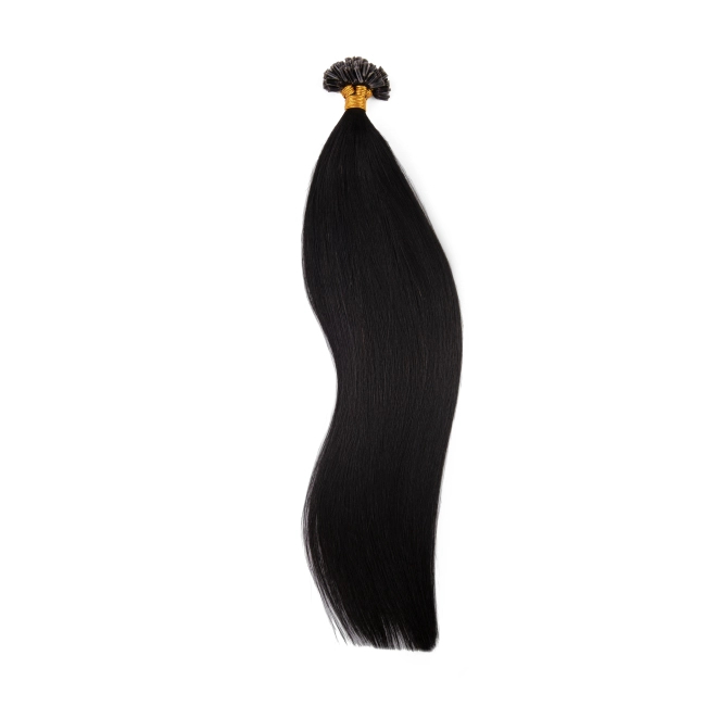 Włosy naturalne doczepiane na keratynę 40cm 0,6g 20 sztuk  - kolor #1