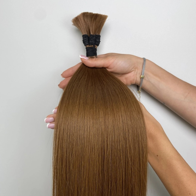 Włosy naturalne doczepiane Seria MAGIC Surowa kitka 60cm 25g - Kolor #6 Miedziany Brąz