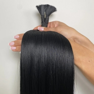 Włosy naturalne doczepiane Seria MAGIC Surowa kitka 60cm 25g - Kolor #1 Czarny