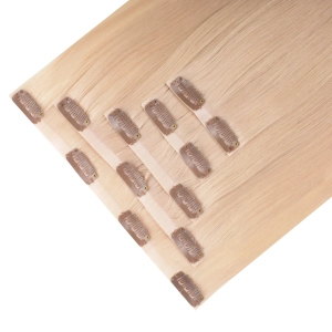 Włosy naturalne doczepiane Seria MAGIC Bezszwowe Ukryte Clip In 50cm 120 gram - Kolor #18A Perłowy Blond