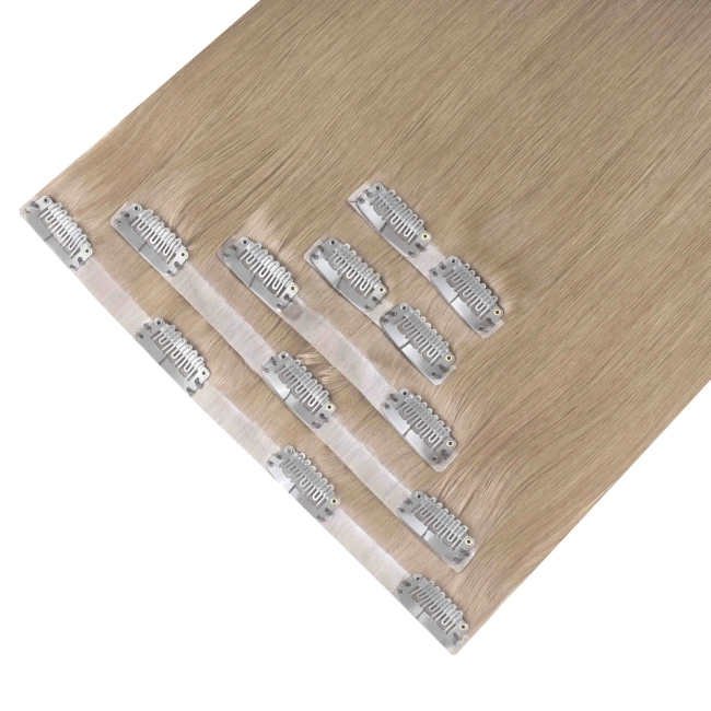 Włosy naturalne doczepiane Seria MAGIC Bezszwowe Ukryte Clip In 50cm 120 gram - Kolor #18 Beżowy Blond