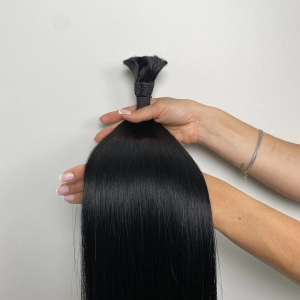 Włosy naturalne doczepiane Seria MAGIC Surowa kitka 60cm 25g - Kolor #1 Czarny