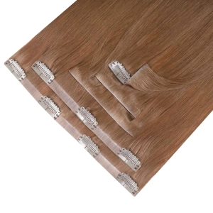 Włosy naturalne doczepiane Seria MAGIC Bezszwowe Ukryte Clip In 40cm 90 gram - Kolor #7A Czekolada